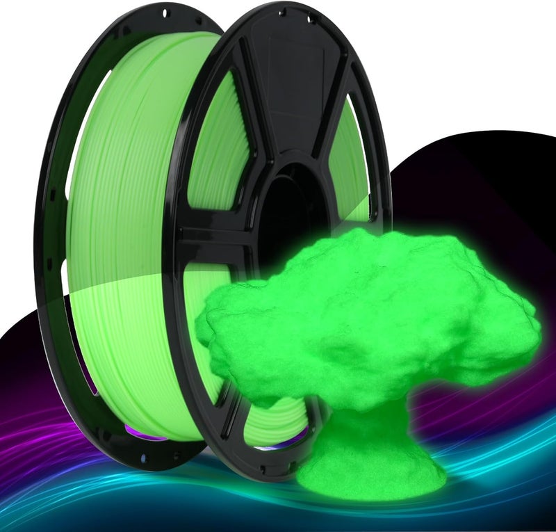 FLASHFORGE Rapid PLA Filament 1.75mm Luminous Green, 500mm/s High Speed Printing, Glow in The Dark 3D Printer Filament 1kg Spool, Dimensional Accuracy +/- 0.02mm, Brilliant, Long-Lasting Glow - Image 1